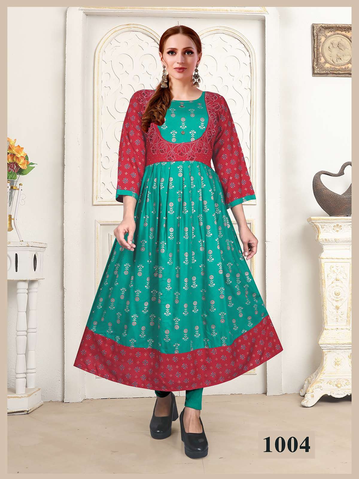 Super Woman Vol 1 Kavinay Rayon Anarkali Kurtis