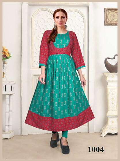 Super Woman Vol 1 Kavinay Rayon Anarkali Kurtis
