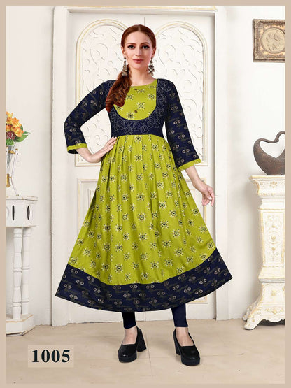 Super Woman Vol 1 Kavinay Rayon Anarkali Kurtis