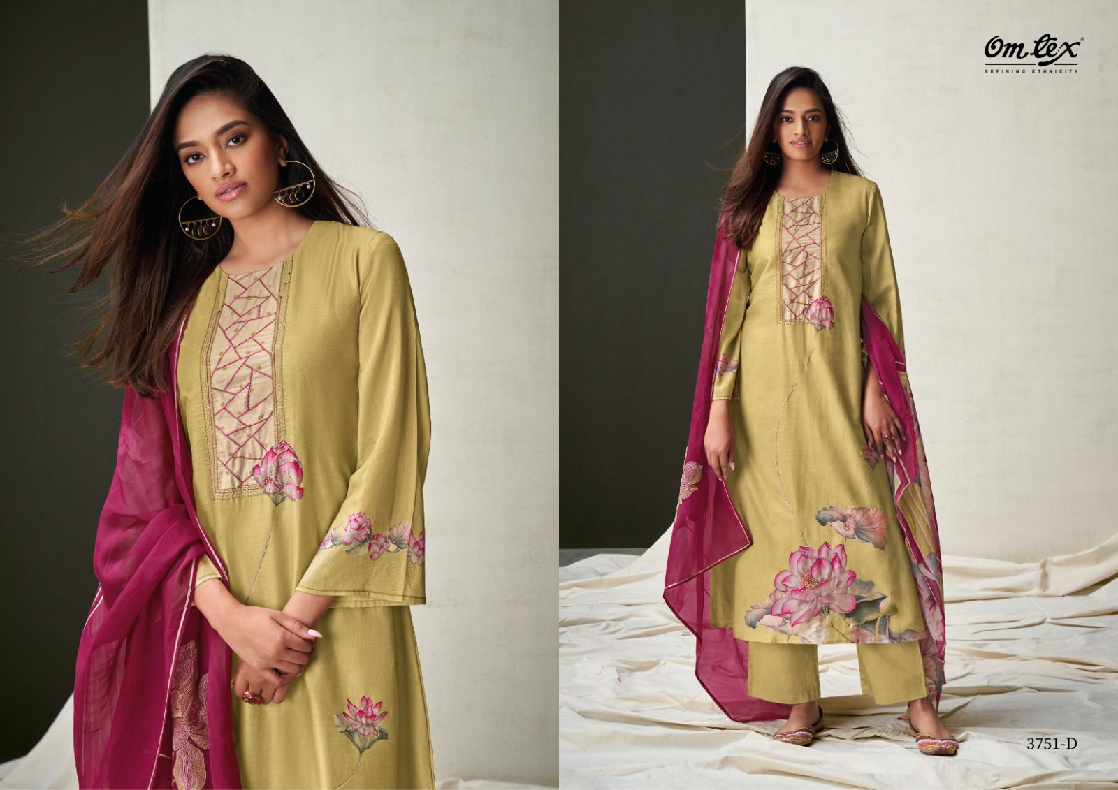 Sur Omtex Silk Plazzo Style Suits
