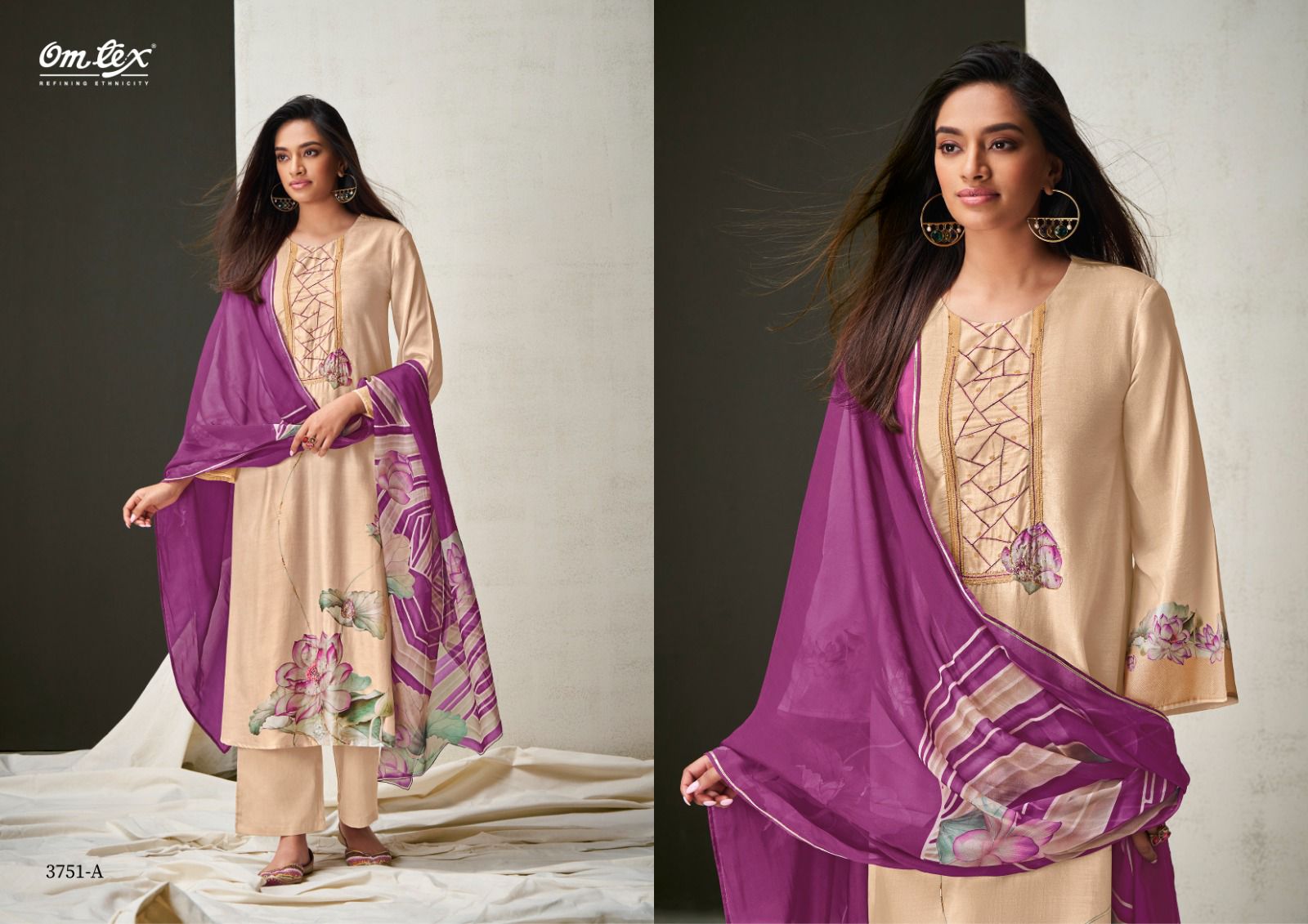 Sur Omtex Silk Plazzo Style Suits