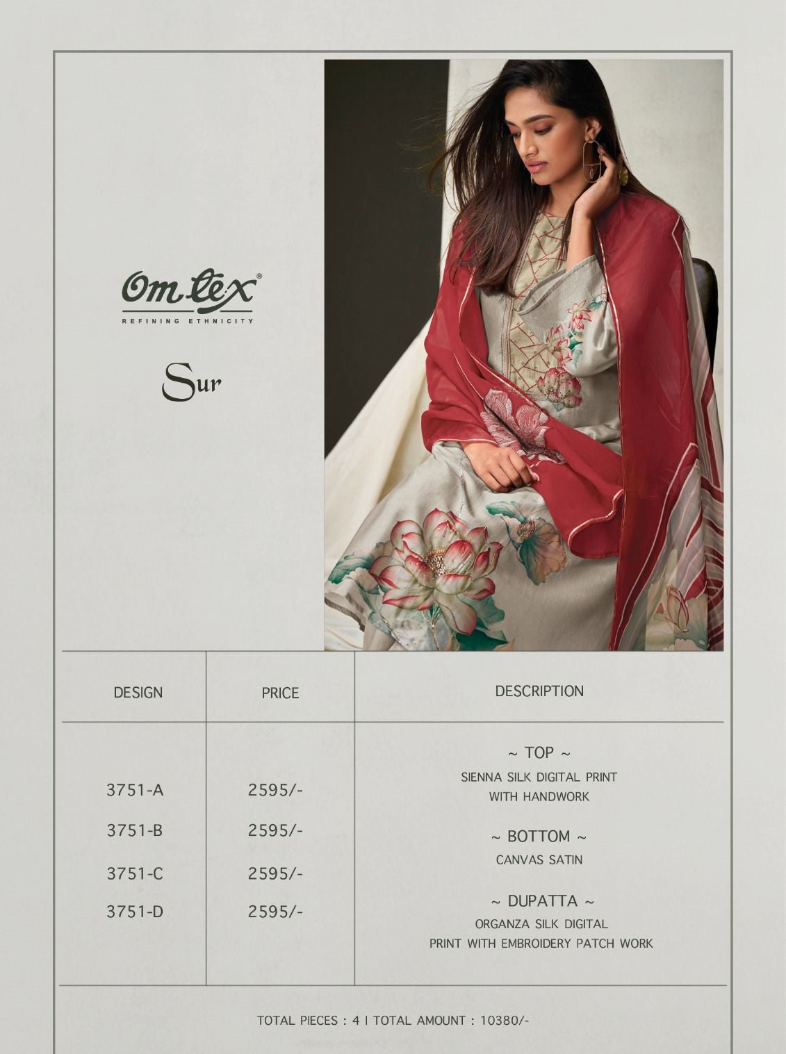 Sur Omtex Silk Plazzo Style Suits