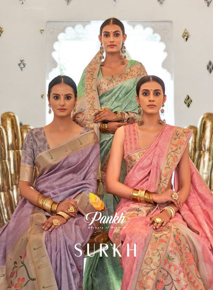 Surkh Pankh Weaving Sarees