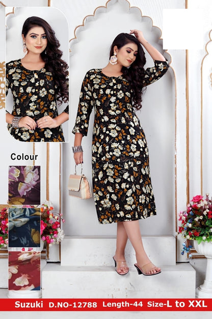 Suzuki Zoya Rayon Knee Length Kurtis