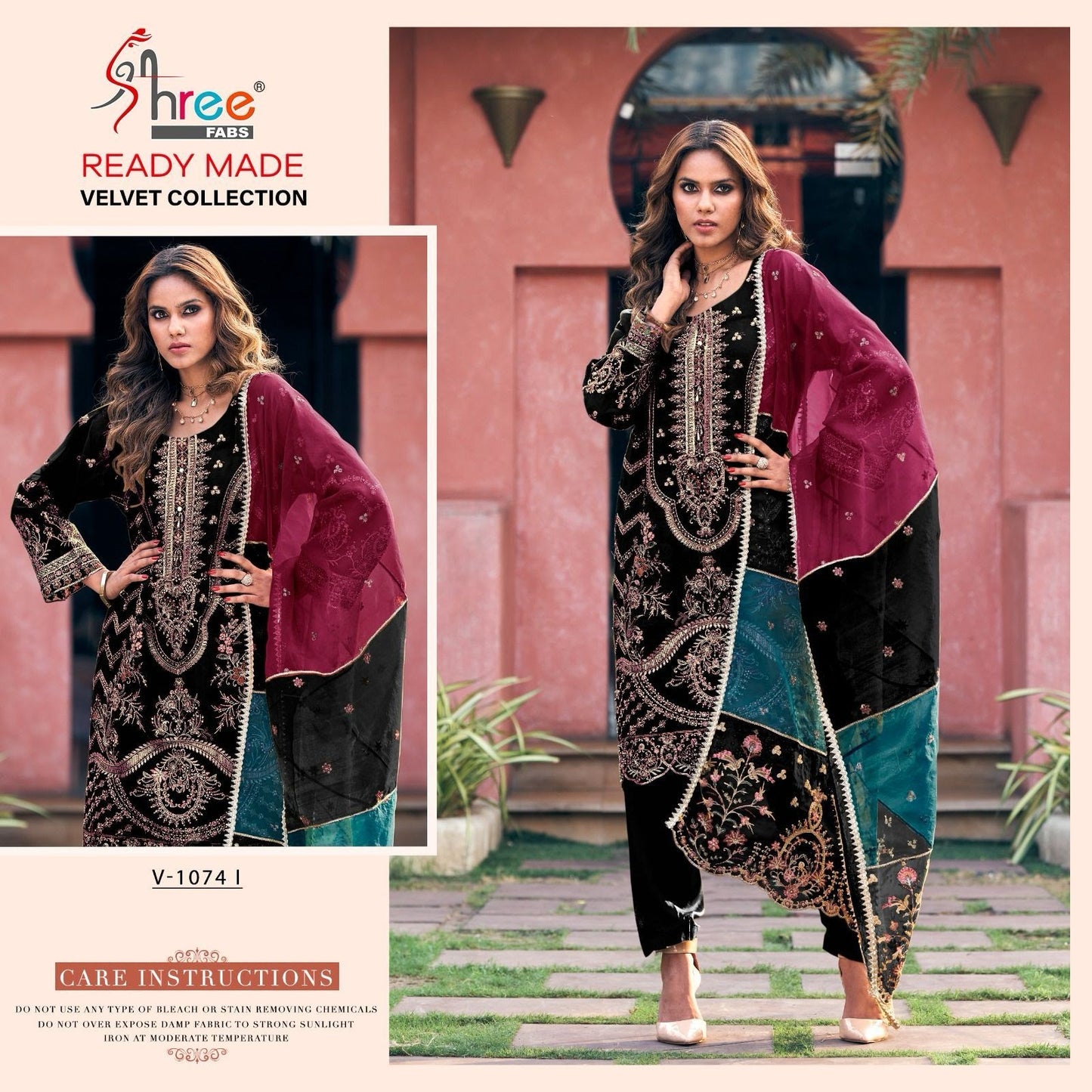 Sv 1074 Shree Fabs Velvet Pakistani Readymade Suits