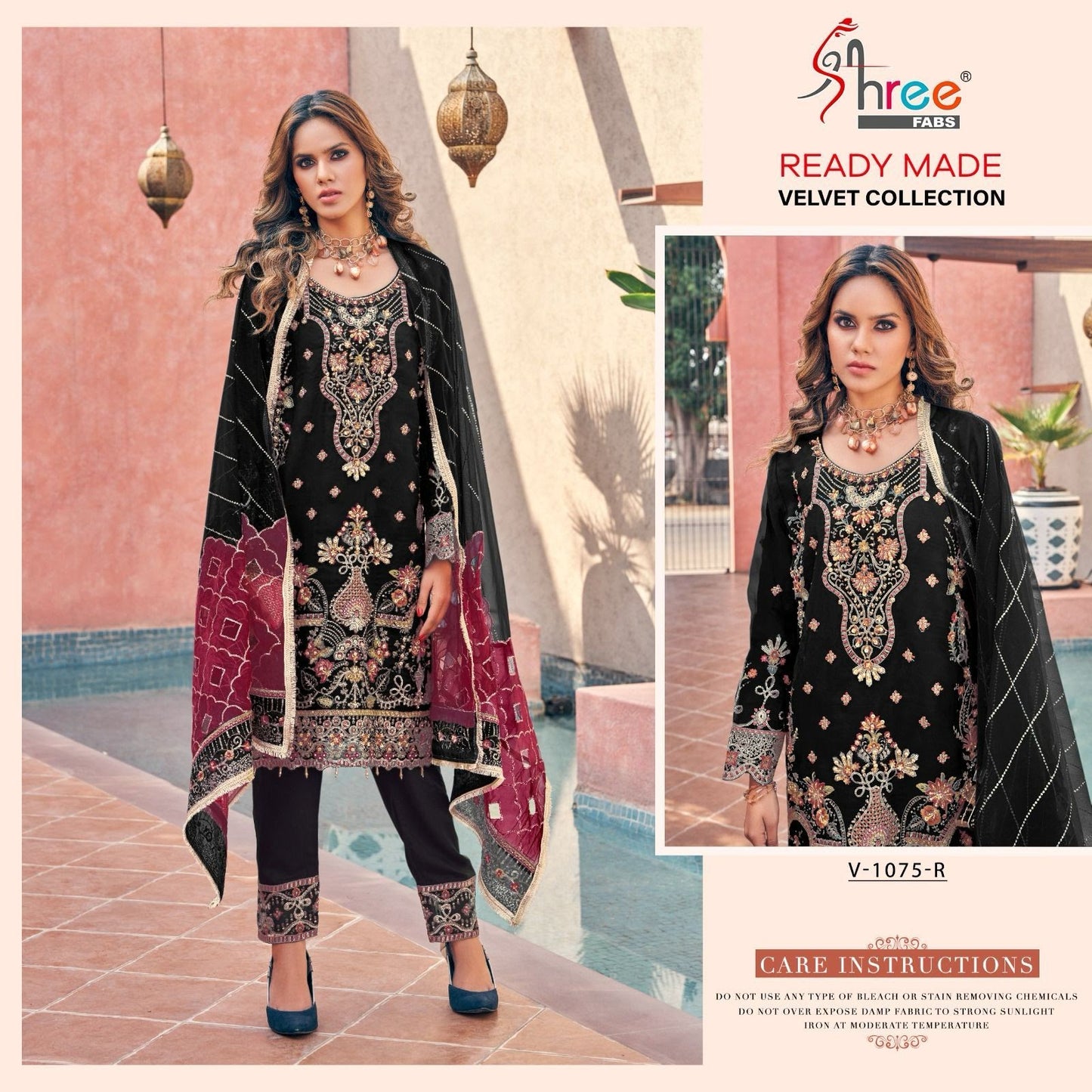 Sv 1075 Shree Fabs Velvet Pakistani Readymade Suits
