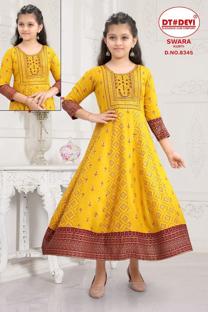 Swara-8345 Dt Devi Reyon Girls Anarkali Kurti