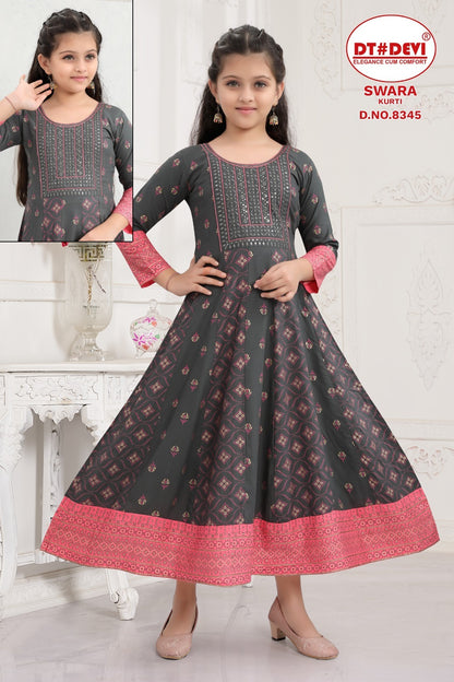 Swara-8345 Dt Devi Reyon Girls Anarkali Kurti