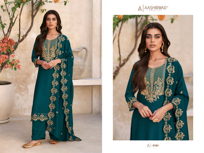 Swaraj Aashirwad Creation Silk Plazzo Style Suits