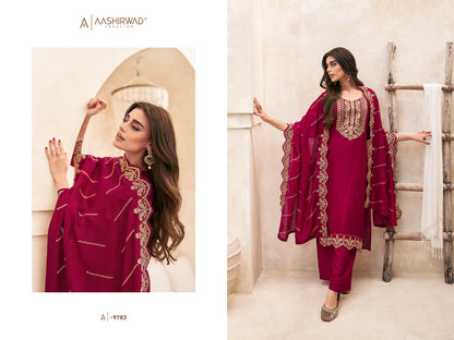 Swaraj Aashirwad Creation Silk Plazzo Style Suits