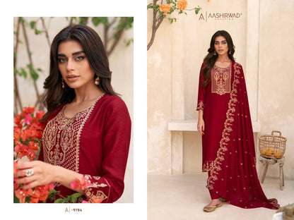 Swaraj Aashirwad Creation Silk Plazzo Style Suits