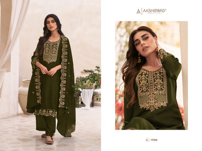 Swaraj Aashirwad Creation Silk Plazzo Style Suits