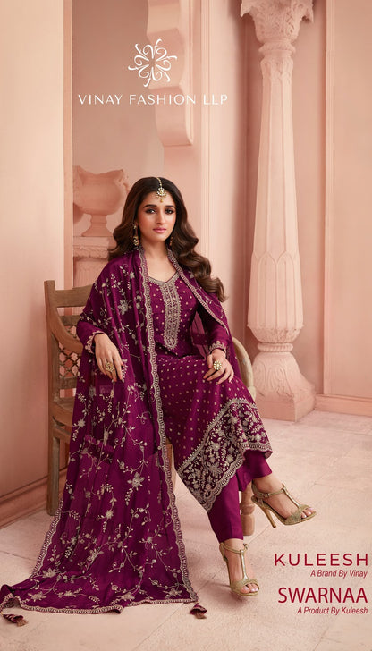 Swarnaa-Kuleesh Vinay Fashion Llp Dola Jacquard Pant Style Suits