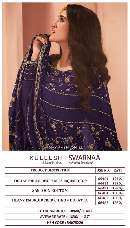 Swarnaa-Kuleesh Vinay Fashion Llp Dola Jacquard Pant Style Suits