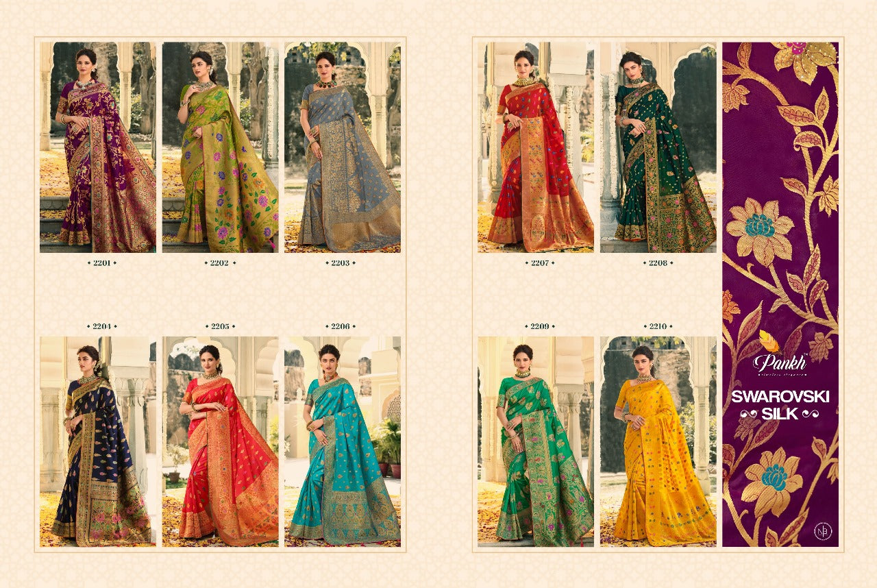 Swarovski Silk Pankh Sarees