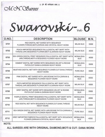 Swarovski Vol 6 Mn Sarees