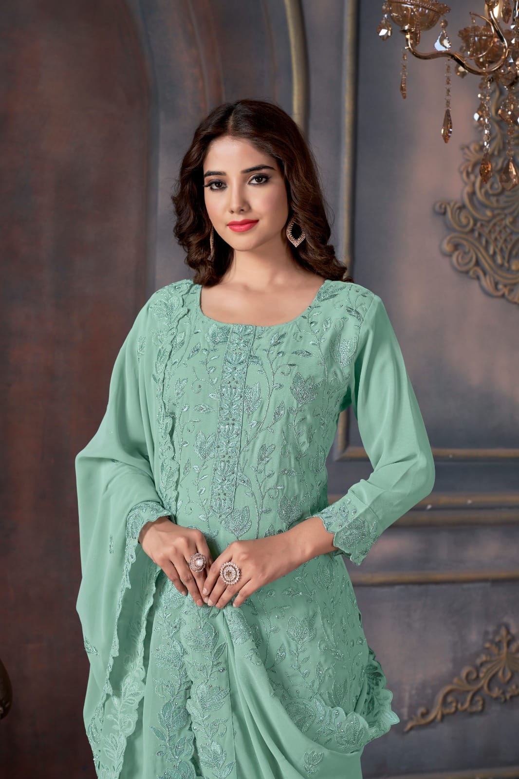 Swati-2006-2010 Swagat Georgette Pant Style Suits