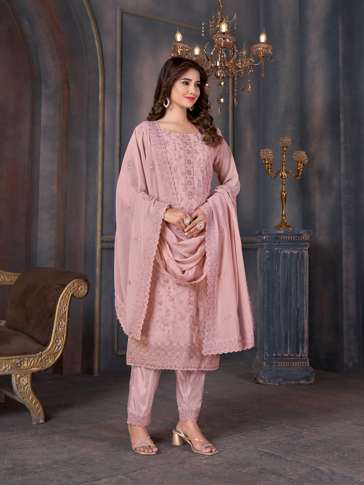 Swati-2006-2010 Swagat Georgette Pant Style Suits