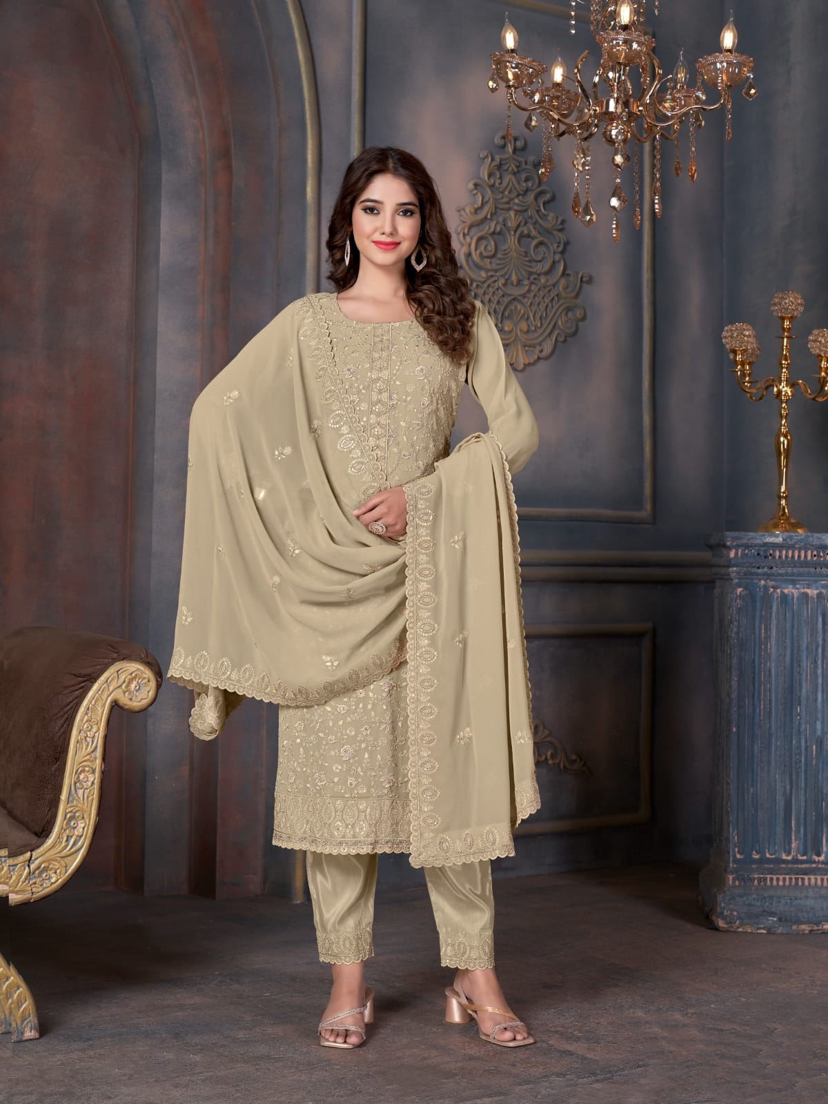 Swati-2006-2010 Swagat Georgette Pant Style Suits