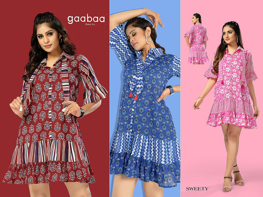Sweety Gaabaa Cotton Designer Long Top