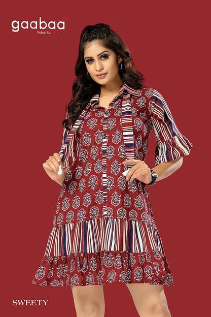 Sweety Gaabaa Cotton Designer Long Top