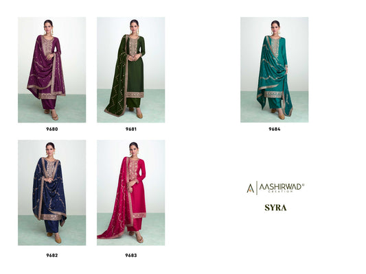 Syra Aashirwad Creation Silk Pant Style Suits