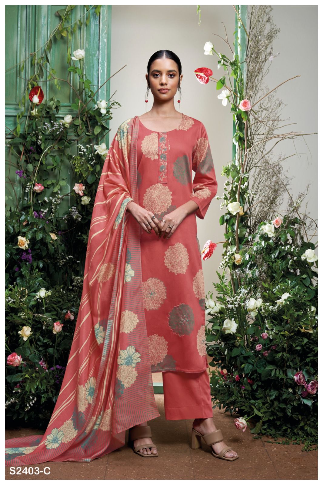 Tahlea 2403 Ganga Cotton Silk Plazzo Style Suits