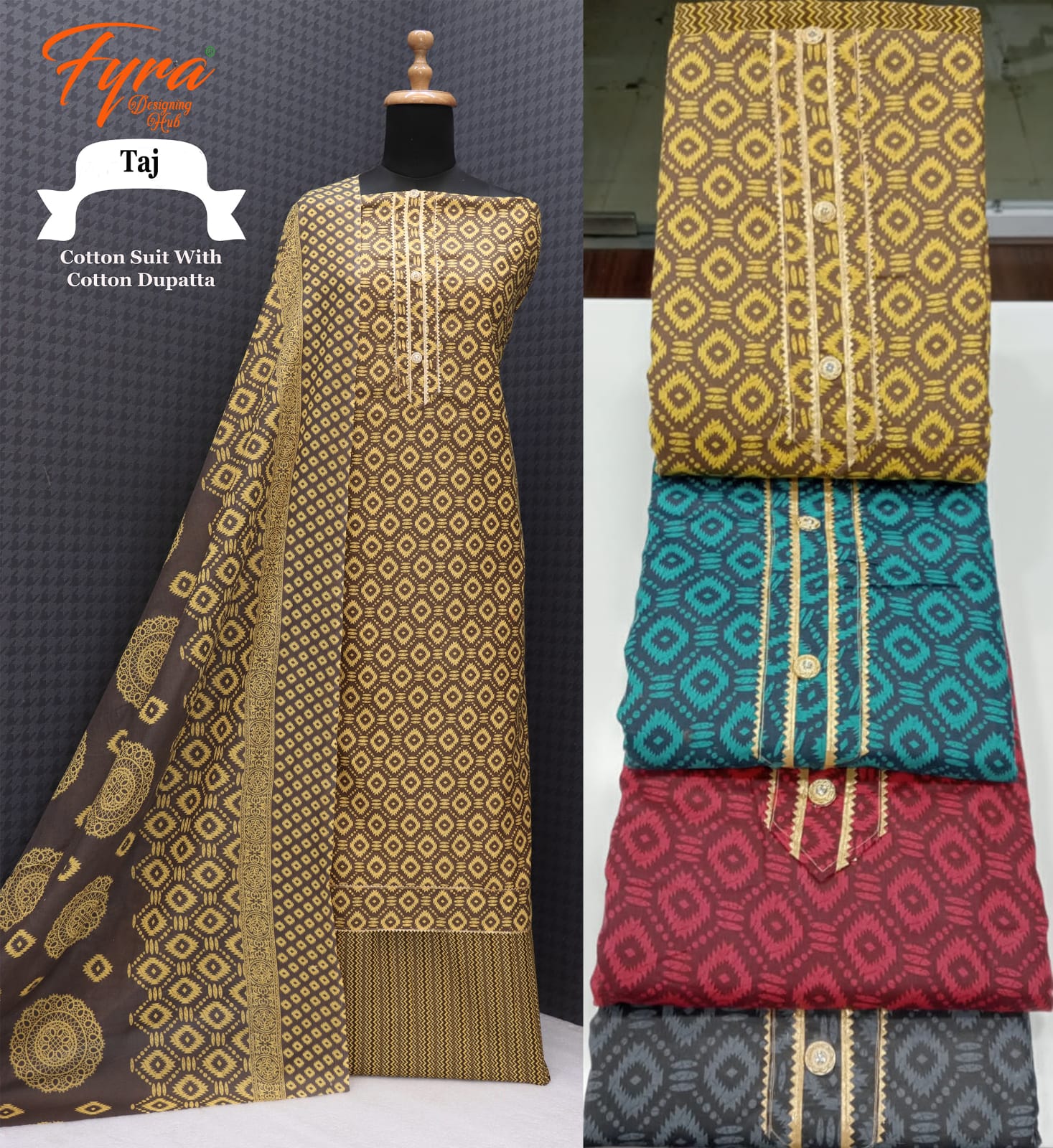 Taj 0911 Fyra Cotton Salwar Suits