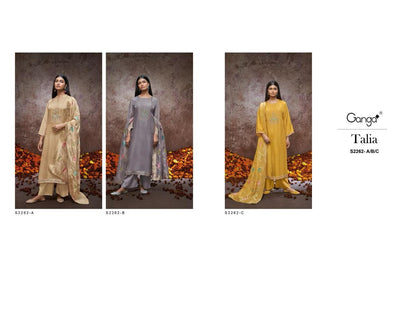 Talia-2262 Ganga Bemberg Silk Plazzo Style Suits