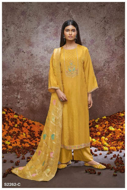 Talia-2262 Ganga Bemberg Silk Plazzo Style Suits