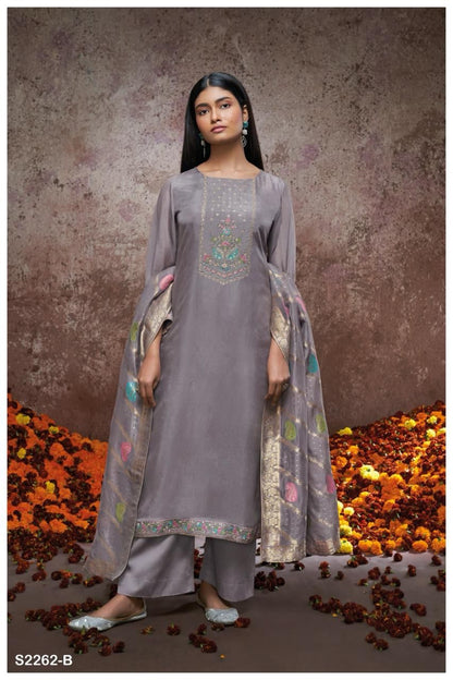 Talia-2262 Ganga Bemberg Silk Plazzo Style Suits