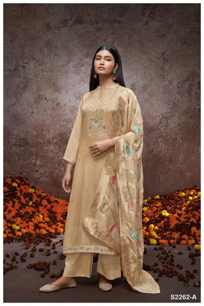 Talia-2262 Ganga Bemberg Silk Plazzo Style Suits