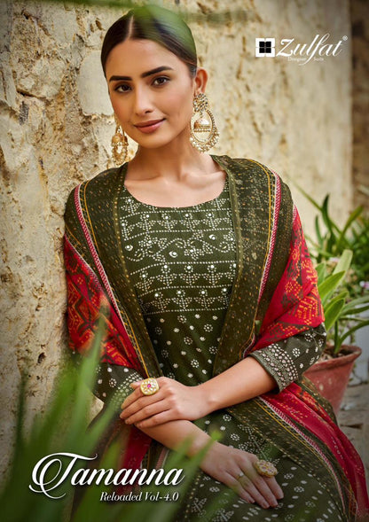 Tamanna Vol 4 Zulfat Designer Cotton Pant Style Suits