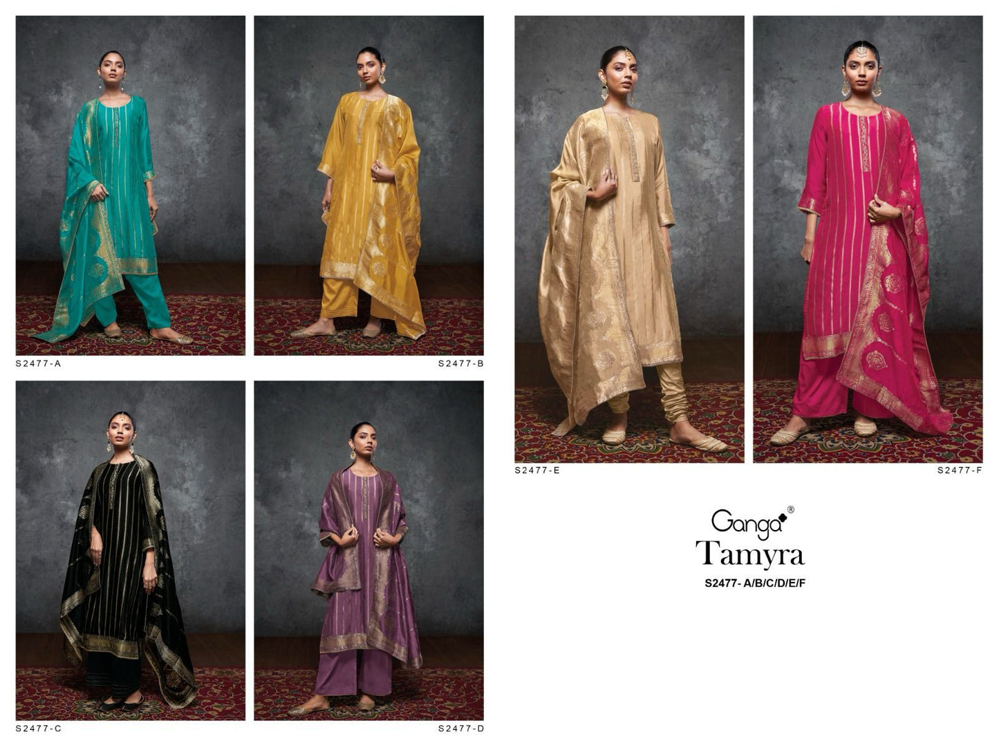 Tamyra 2477 Ganga Organza Plazzo Style Suits