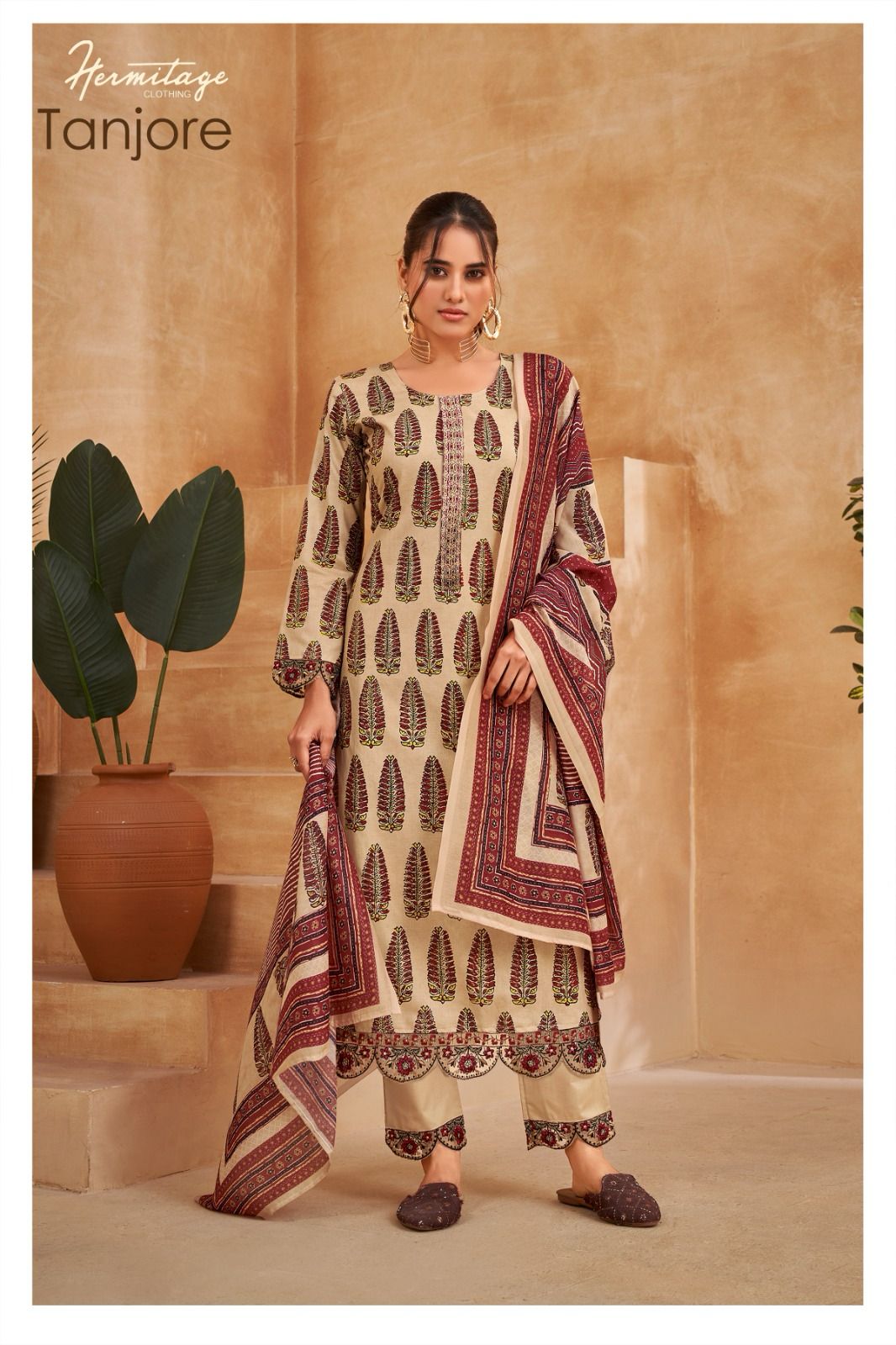 Tanjore Hermitage Clothing Cotton Pant Style Suits