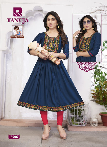 Tanuja Raashi Rayon Feeding Kurtis
