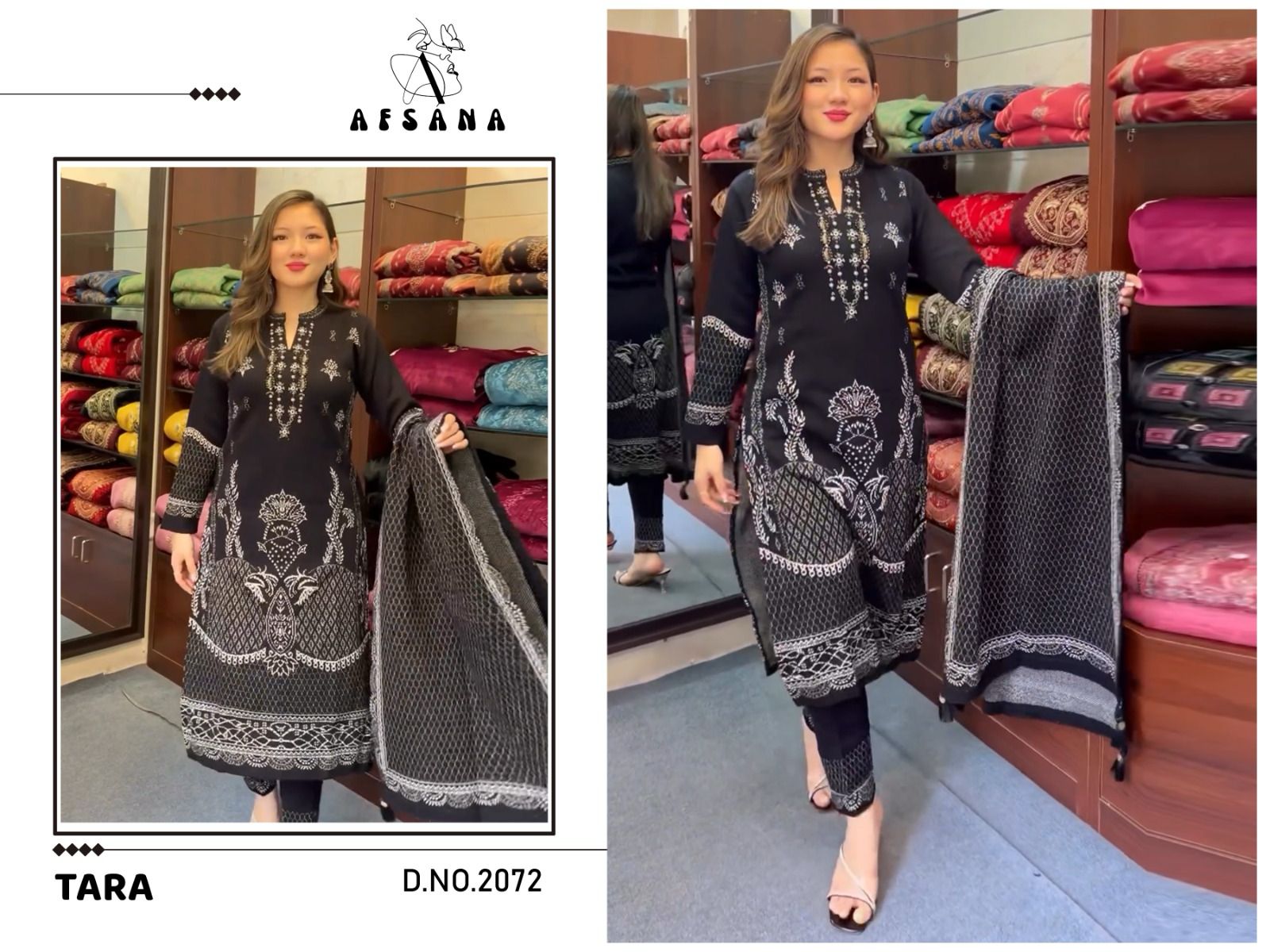 Tara-2072 Afsana Muslin Readymade Pant Style Suits