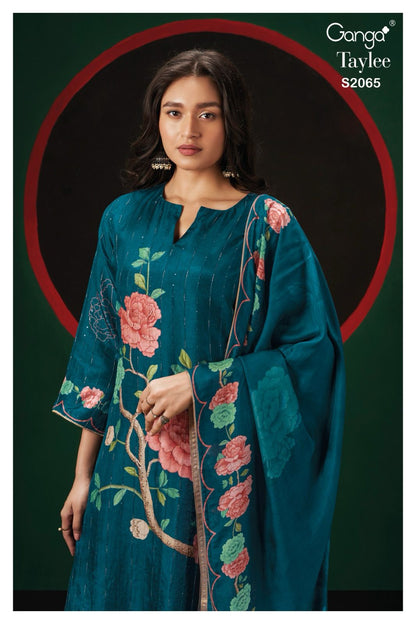 Taylee 2065 Ganga Silk Plazzo Style Suits