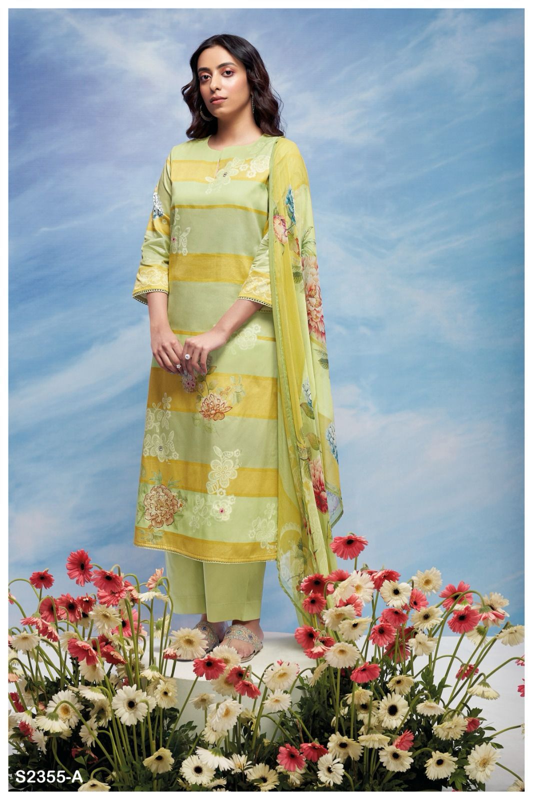 Teagan 2355 Ganga Cotton Silk Plazzo Style Suits