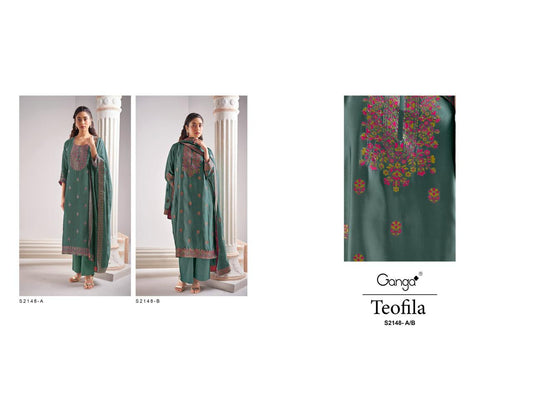 Teofila 2148 Ganga Silk Jacquard Plazzo Style Suits