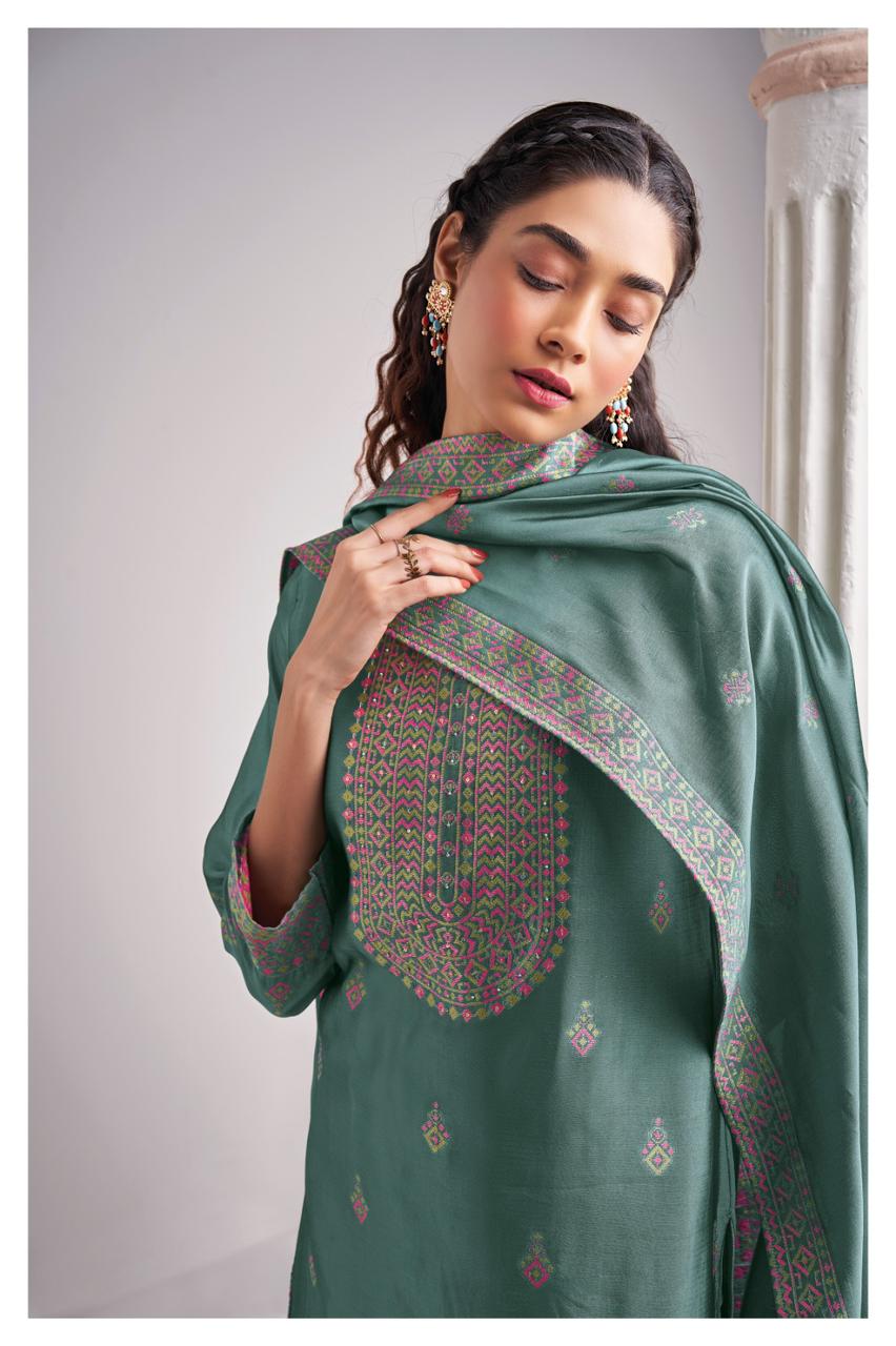 Teofila 2148 Ganga Silk Jacquard Plazzo Style Suits