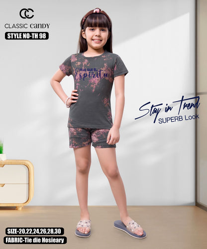 Th-98 Classic Candy Tie Dye Girls Night Suits