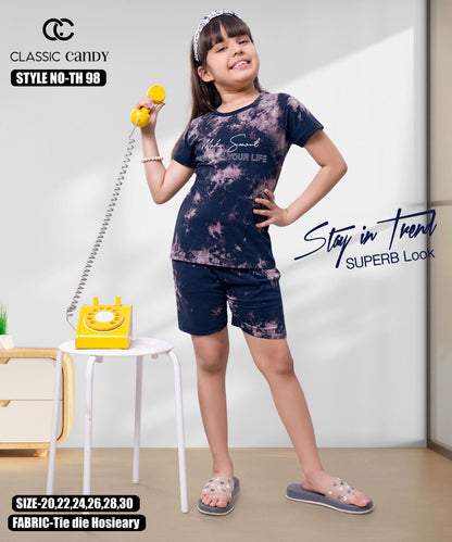 Th-98 Classic Candy Tie Dye Girls Night Suits