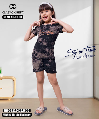 Th-98 Classic Candy Tie Dye Girls Night Suits