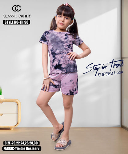 Th-98 Classic Candy Tie Dye Girls Night Suits