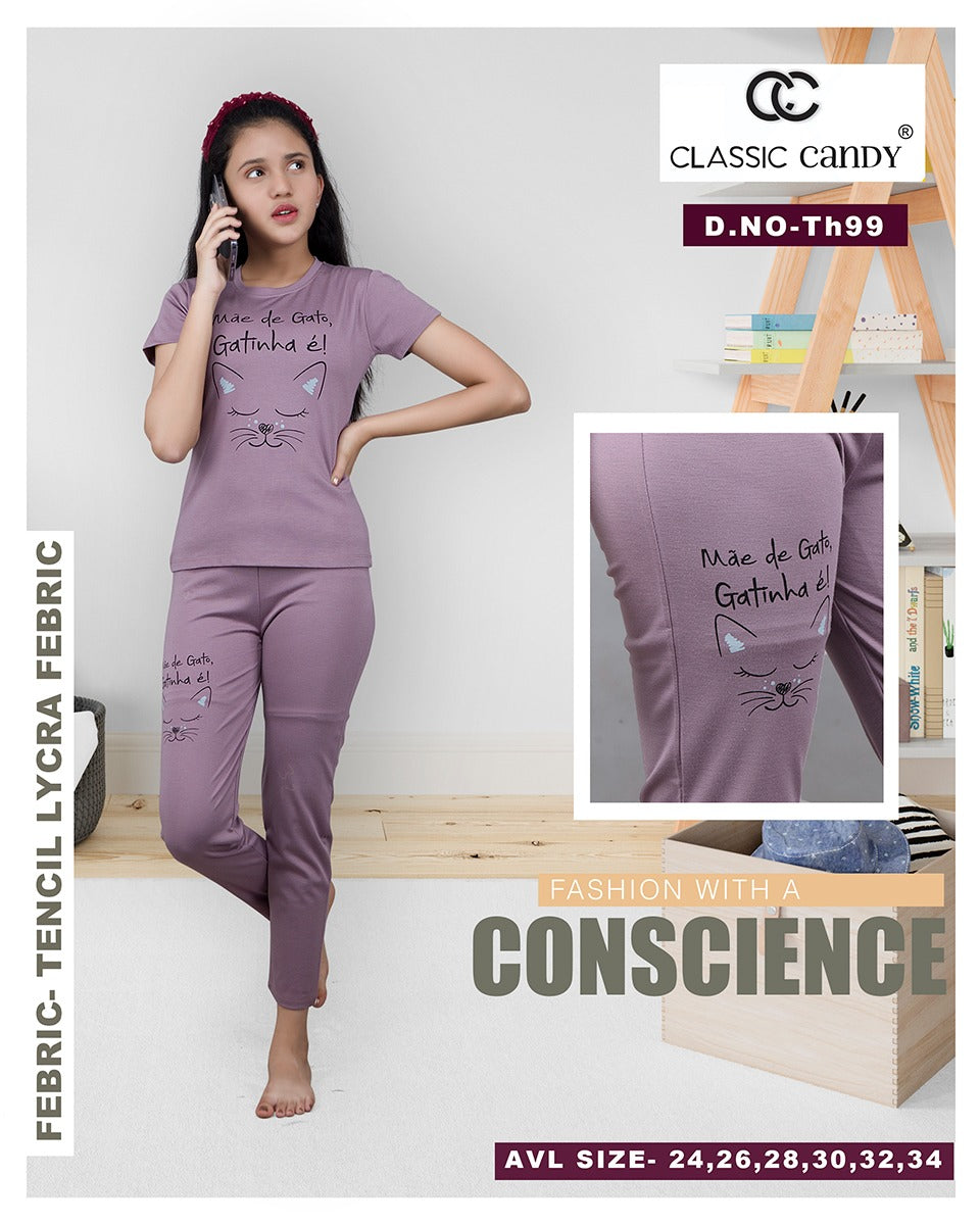 Th-99 Classic Candy Tencil Lycra Girls Pant Set – Kavya Style Plus
