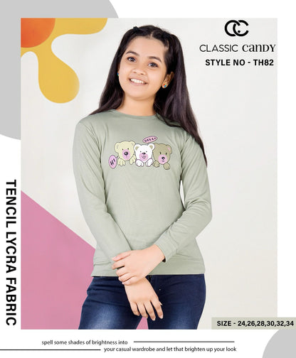 Th 82 Classic Candy Tencil Lycra Girls Tshirt