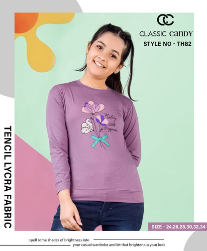 Th 82 Classic Candy Tencil Lycra Girls Tshirt