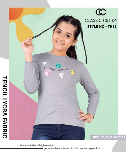 Th 82 Classic Candy Tencil Lycra Girls Tshirt