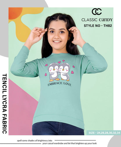 Th 82 Classic Candy Tencil Lycra Girls Tshirt